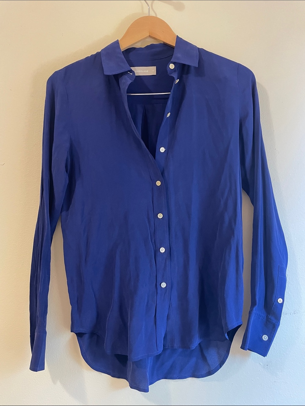 Everlane Royal Blue silk blouse